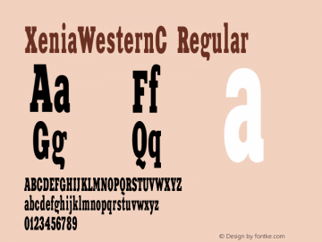 XeniaWesternC Regular OTF 1.0;PS 001.000;Core 116;AOCW 1.0 161 Font Sample