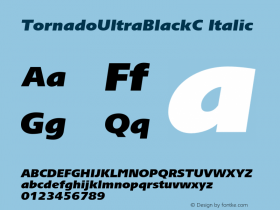 TornadoUltraBlackC Italic OTF 1.0;PS 001.000;Core 116;AOCW 1.0 161图片样张