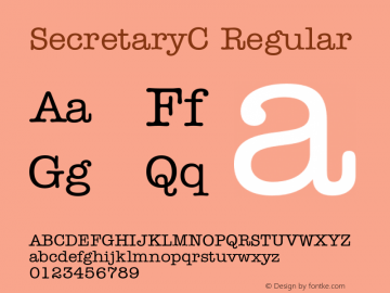 SecretaryC Regular OTF 1.0;PS 003.001;Core 116;AOCW 1.0 161 Font Sample
