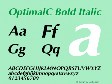 OptimalC Bold Italic OTF 1.0;PS 1.000;Core 116;AOCW 1.0 161图片样张