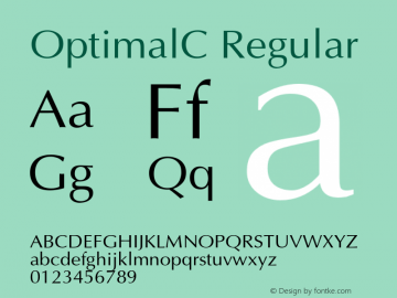 OptimalC Regular OTF 1.0;PS 1.000;Core 116;AOCW 1.0 161 Font Sample