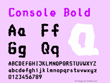 Console Bold 1.0 Fri Jun 30 11:28:49 1995 Font Sample
