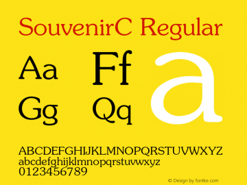 SouvenirC Regular OTF 1.0;PS 1.000;Core 116;AOCW 1.0 161图片样张