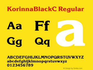 KorinnaBlackC Regular OTF 1.0;PS 001.000;Core 116;AOCW 1.0 161 Font Sample