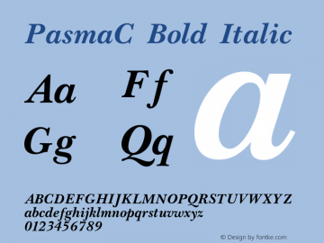 PasmaC Bold Italic OTF 1.0;PS 1.000;Core 116;AOCW 1.0 161 Font Sample