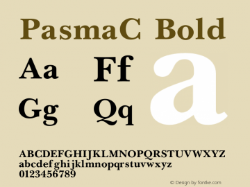 PasmaC Bold OTF 1.0;PS 1.000;Core 116;AOCW 1.0 161图片样张