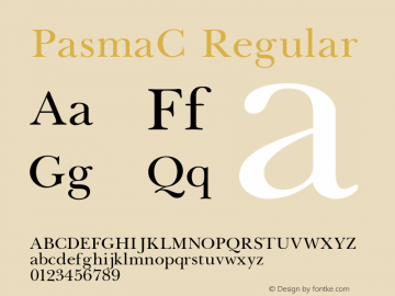 PasmaC Regular OTF 1.0;PS 1.000;Core 116;AOCW 1.0 161 Font Sample