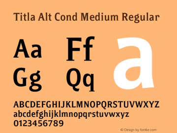 Titla Alt Cond Medium Regular Version 1.1图片样张