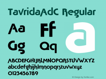 TavridaAdC Regular OTF 1.0;PS 1.000;Core 116;AOCW 1.0 161 Font Sample