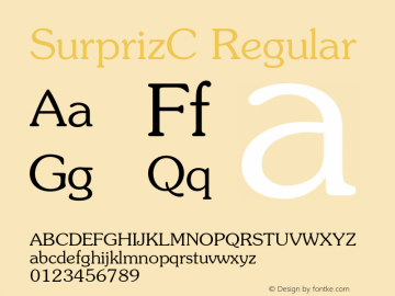 SurprizC Regular OTF 1.0;PS 001.000;Core 116;AOCW 1.0 161图片样张