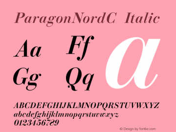 ParagonNordC Italic OTF 1.0;PS 001.000;Core 116;AOCW 1.0 161 Font Sample