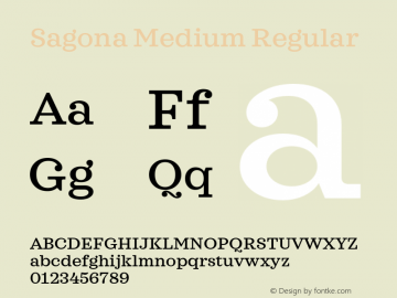 Sagona Medium Regular Version 1.000;PS 001.000;hotconv 1.0.88;makeotf.lib2.5.64775 Font Sample