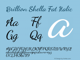 Brillion Shella Fat Italic Version 1.000 Font Sample