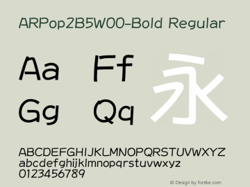 ARPop2B5W00-Bold Regular Version 1.00 Font Sample