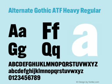 Alternate Gothic ATF Heavy Regular Version 1.002图片样张