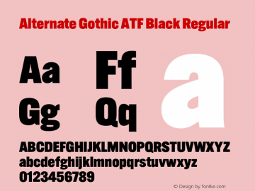 Alternate Gothic ATF Black Regular Version 1.002 Font Sample