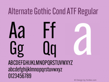 Alternate Gothic Cond ATF Regular Version 1.002图片样张