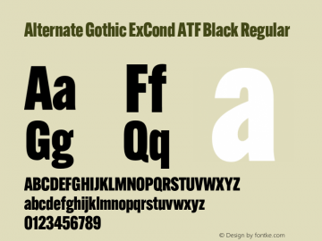Alternate Gothic ExCond ATF Black Regular Version 1.002图片样张