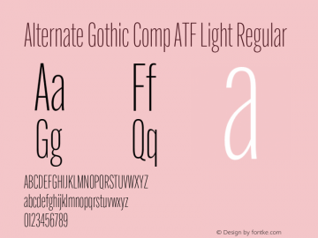 Alternate Gothic Comp ATF Light Regular Version 1.002图片样张