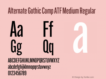 Alternate Gothic Comp ATF Medium Regular Version 1.002图片样张
