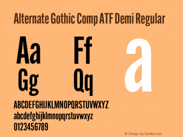 Alternate Gothic Comp ATF Demi Regular Version 1.002图片样张