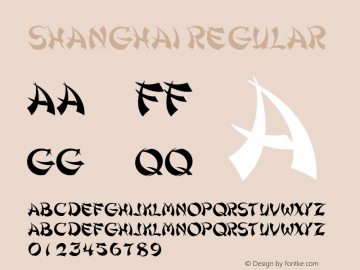 Shanghai Regular Macromedia Fontographer 4.1 01.07.1995 Font Sample