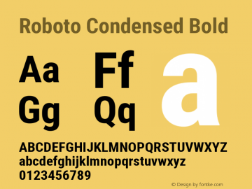 Roboto Condensed Bold Version 2.134; 2016; ttfautohint (v1.4.1)图片样张