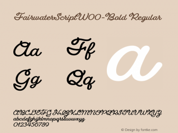 FairwaterScriptW00-Bold Regular Version 1.00 Font Sample