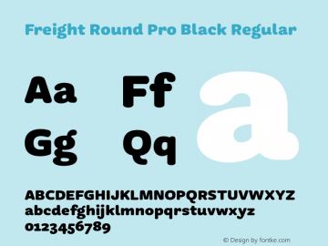 Freight Round Pro Black Regular Version 1.000 Font Sample