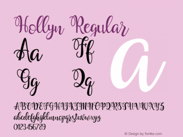 Hollyn Regular Version 1.000 Font Sample