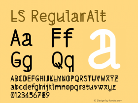 LS RegularAlt Version 001.000 Font Sample