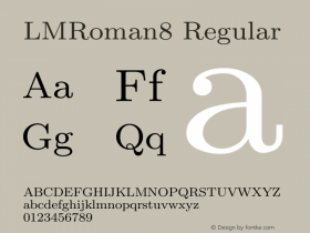 LMRoman8 Regular Version 1.010 Font Sample