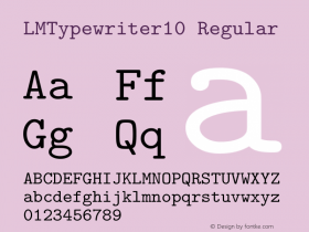 LMTypewriter10 Regular Version 1.010 Font Sample