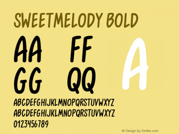 SweetMelody Bold Version 1.000;com.myfonts.easy.artcity.sweet-melody.bold.wfkit2.version.4avh图片样张