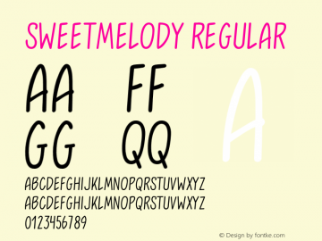 SweetMelody Regular Version 1.000;com.myfonts.easy.artcity.sweet-melody.regular.wfkit2.version.4avg图片样张