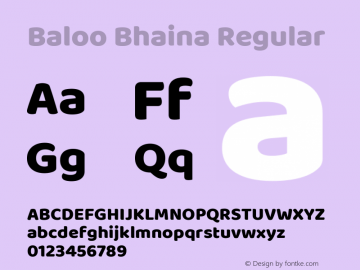 Baloo Bhaina Regular Version 1.100;PS 1.000;hotconv 1.0.88;makeotf.lib2.5.647800; ttfautohint (v1.5) Font Sample