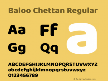 Baloo Chettan Regular Version 1.100;PS 1.000;hotconv 1.0.88;makeotf.lib2.5.647800; ttfautohint (v1.5) Font Sample