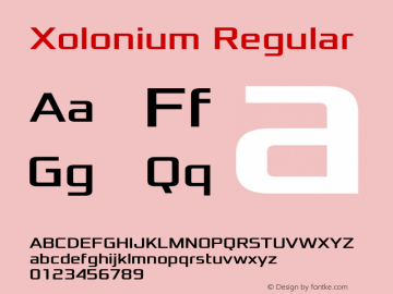 Xolonium Regular Version 4.0 Font Sample