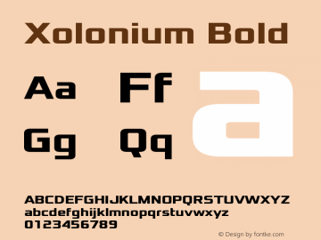 Xolonium Bold Version 4.0 Font Sample