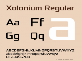 Xolonium Regular Version 4.0 Font Sample