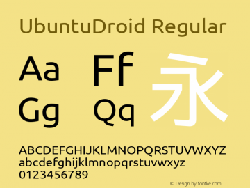 UbuntuDroid Regular 0.83 Font Sample