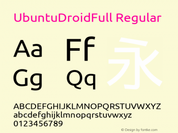 UbuntuDroidFull Regular 0.83 Font Sample