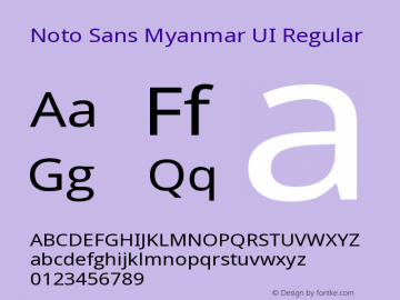 Noto Sans Myanmar UI Regular Version 1.07图片样张