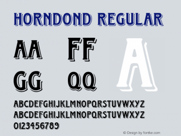 HorndonD Regular Version 001.005 Font Sample