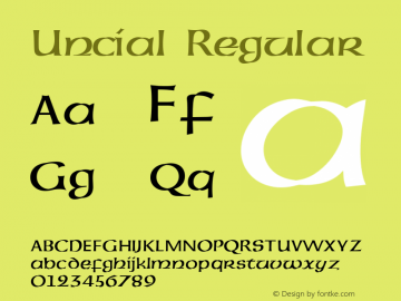 Uncial Regular Version 1.0 Font Sample