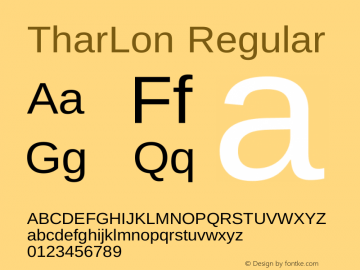 TharLon Regular Version 1.002 September 26, 2012图片样张