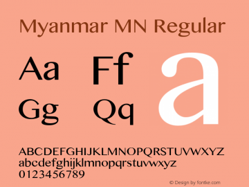 Myanmar MN Regular 7.0d3e1图片样张