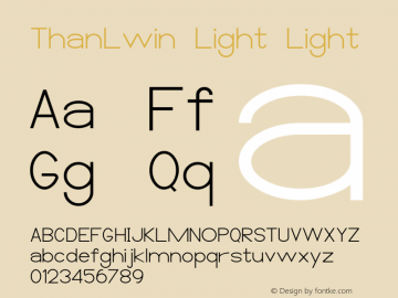 ThanLwin Light Light Version 00000.003 Font Sample