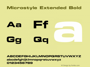 Microstyle Extended Bold Version 1.0 Font Sample