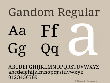 Gandom Regular Version 0.4.0 Font Sample